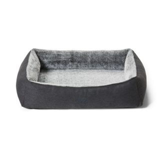 Luxury Orthopaedic Dog Bed, Two-Tone Fabric with Faux Fur Interior, Removable Washable Cover, Grey