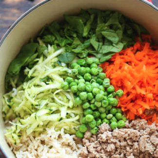 Carrots, Spinach, Zucchini dog food recipe