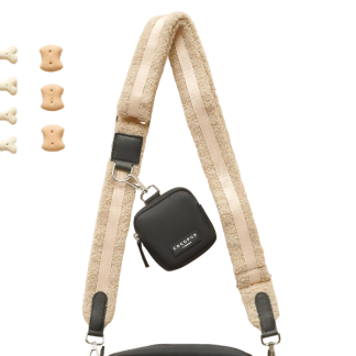 Cocopup London Teddy Rupert Bag Strap, Adjustable 80-135cm, Beige Polyester, 4cm Width