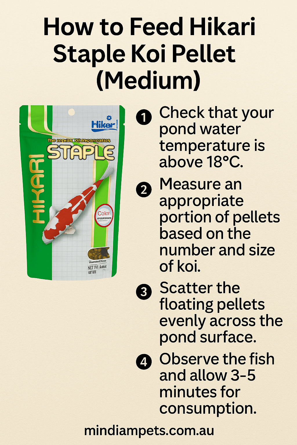  Step-by-step guide on how to feed Hikari Staple Koi Pellet Medium to outdoor pond koi for optimal growth and health