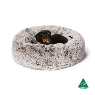 Snooza – Calming Cuddler Pet Bed – Mink, Vegan Faux Fur, Machine Washable, EcoFresh™ Filling, Available in S, M, L, XL – Mindiampets.com.au