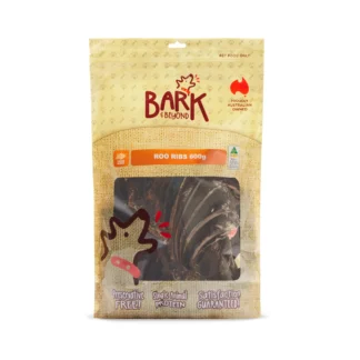 Bark & Beyond Kangaroo Ribs are 100% natural, protein-rich, and help clean teeth. No preservatives, additives, hormones, or antibiotics.