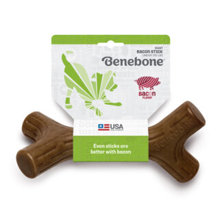 Benebone Bacon Stick | Durable Bacon-Flavored Chew & Fetch Toy