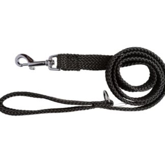 Shop the Beau Pets Double Nylon Dog Lead in Black. Australian made, 20mm wide, with chrome snap hook and convenient D-ring for bag dispensers.