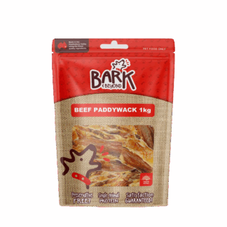 Bark & Beyond Beef Paddywack Dog Chews are 100% natural, single-ingredient treats that support dental health and keep dogs happily entertained.