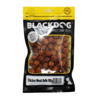 Black Dog Chicken Meat Balls – soft, chewy, high-protein, low-fat dog treats perfect for training and rewarding good behaviour.