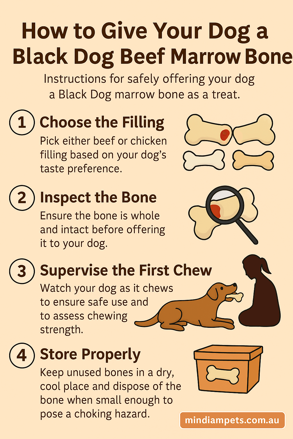 Step-by-step guide on how to give your dog a Black Dog Beef Marrow Bone