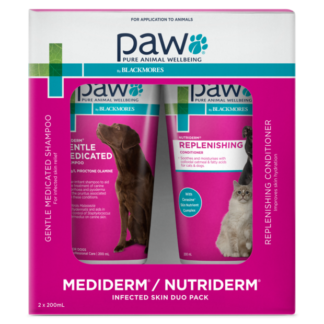 Blackmores PAW – Infected Skin Duo Pack | Mediderm Shampoo & NutriDerm Conditioner