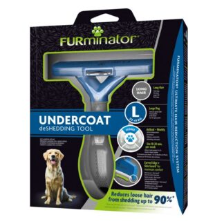FURminator – Undercoat Deshedding Tool – Long Hair Dogs | Reduce Shedding by 90%