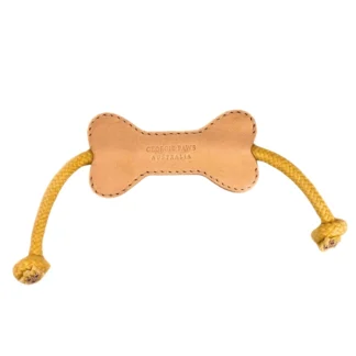 Georgie Paws – Flora Bone Toy | Eco-Friendly Buffalo Leather Dog Chew